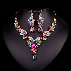 Set minđuša i ogrlica sa kristalima - 5 boja