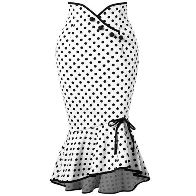Retro puntíkovaná sukně s volánky 1