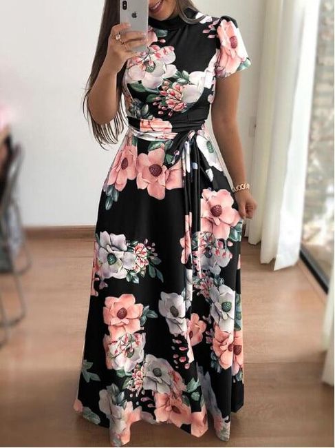 Ženska dugačka haljina sa cvetićima - 3 varijante 1