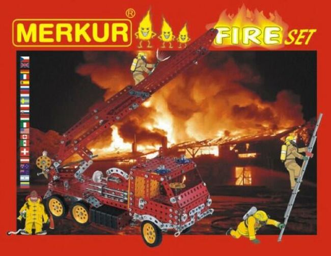 Stavebnica MERKUR FIRE Set 20 modelov 708ks 2 vrstvy v krabici 36x27x5,5cm RM_34000023 1