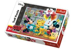 Puzzle Mickey i Minnie świętują urodziny Disneya 27x20cm 30 sztuk w pudełku 21x14x4cm RM_89118211
