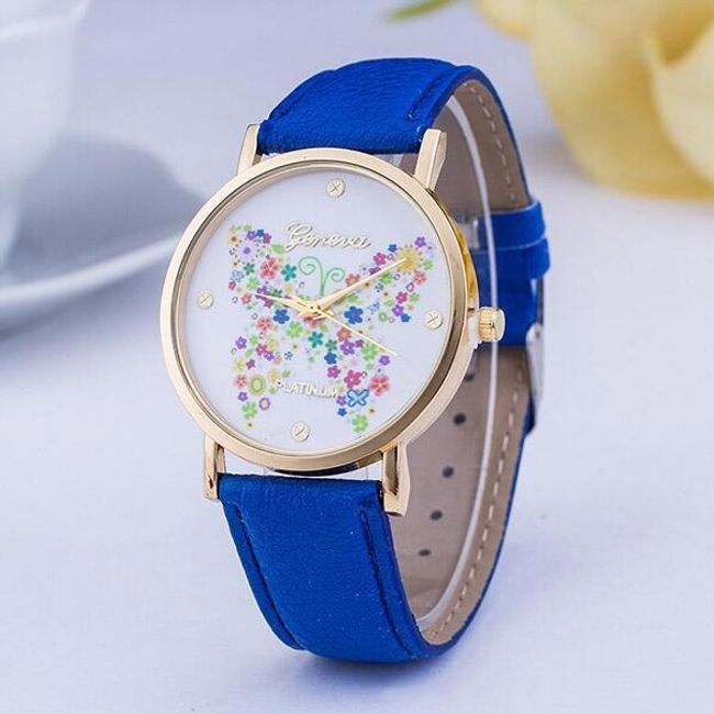 Delikatny zegarek z motylem z kwiatów 1