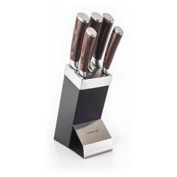 Комплект ножове Gourmet Dynamic 5 бр. + черен - блок от неръждаема стомана VO_60022163