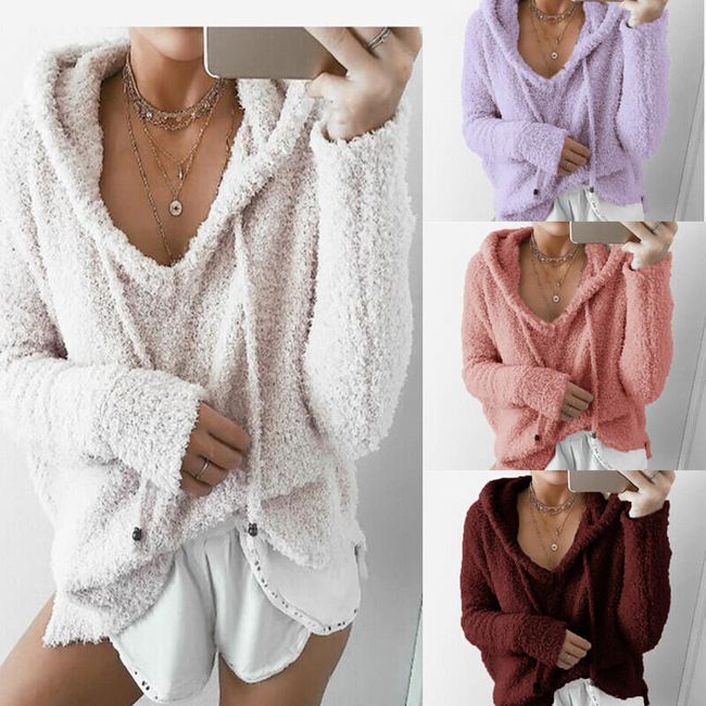 Дамски пуловер в пет цвята - 4 размера 1