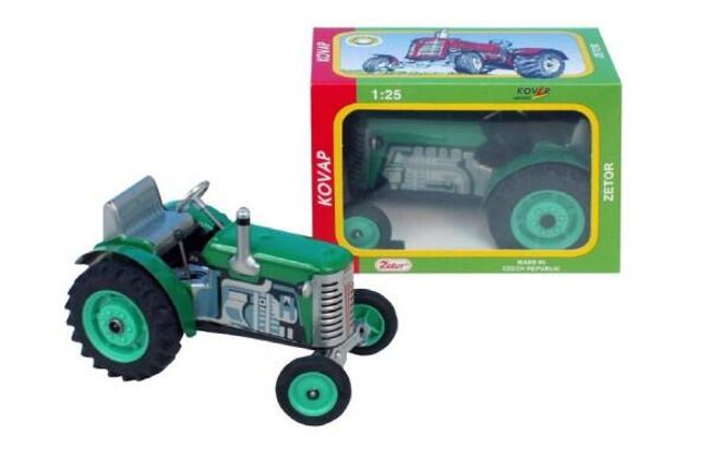 Traktor Zetor zelený na kľúčik kov 14cm 1:25 v krabičke Kovap RM_95001380 1