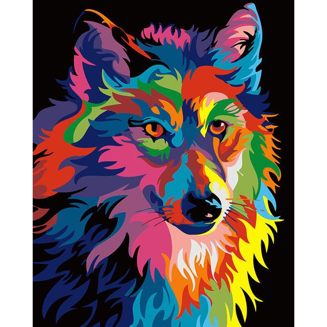 DIY картина за оцветяване - вълк 1