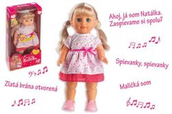 Lalka Natálka chodząca i śpiewająca w słowackim języku plastik 42cm na bateriach z dźwiękiem w pudełku 21x44x11cm RM_00514007