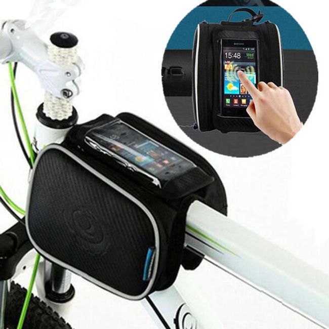 Cyklistická brašna na rám jízdního kola s kapsou pro telefon 1