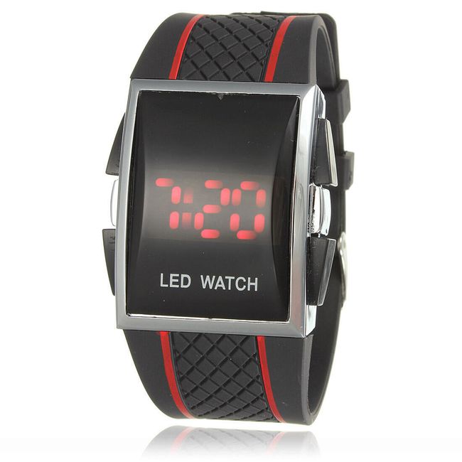 Męski silikonowy LED zegarek - 4 kolory 1