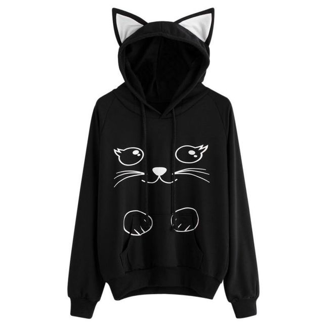 Ženski pulover z motivom mačke 1