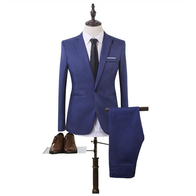 Pánský společenský oblek - Námořní modř modrá - velikost č. 1 1