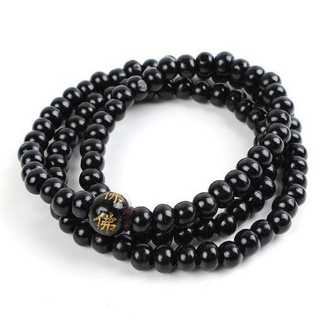 Černý korálkový náramek - náhrdelník 1