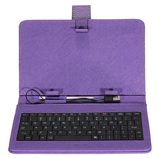 Pouzdro na tablet s USB klávesnicí pro 7″ tablety - fialové 1