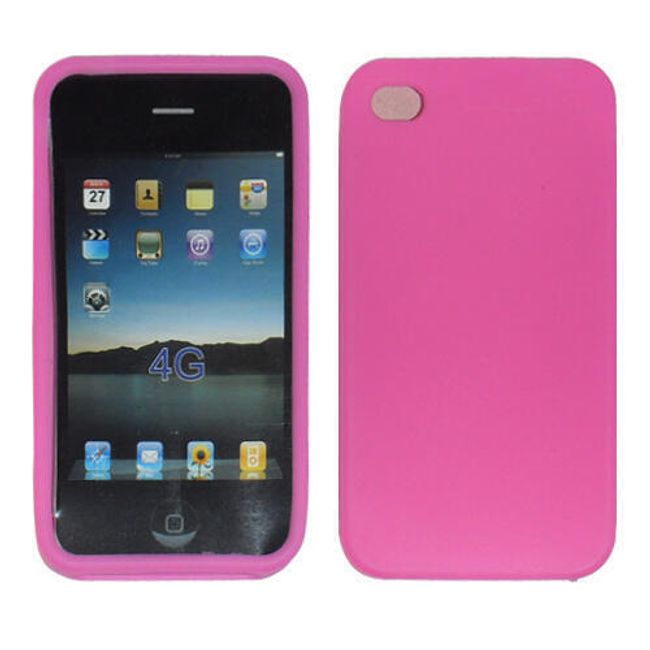 5ks růžové silikonové ochranné pouzdro pro iPhone 4 a 4S 1