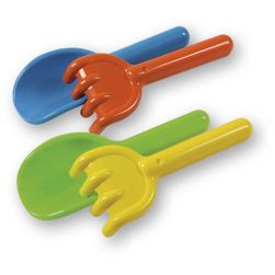 Lopată și greblă pentru nisip - 18 cm, amestec de culori PD_1673635