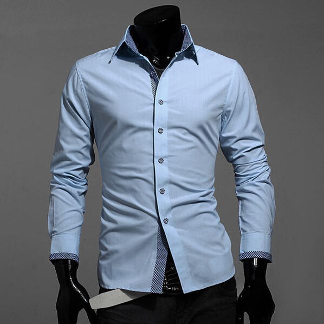 Pánská košile - více barev - světle modrá - S 1