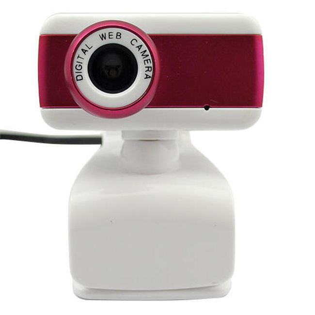 Webkamera s mikrofonem a klipem pro přichycení - červenobílá 1