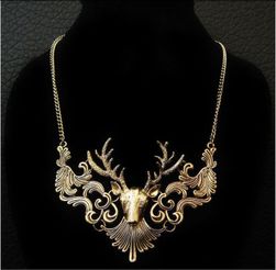 Vintage ogrlica s jelenom - 2 boje