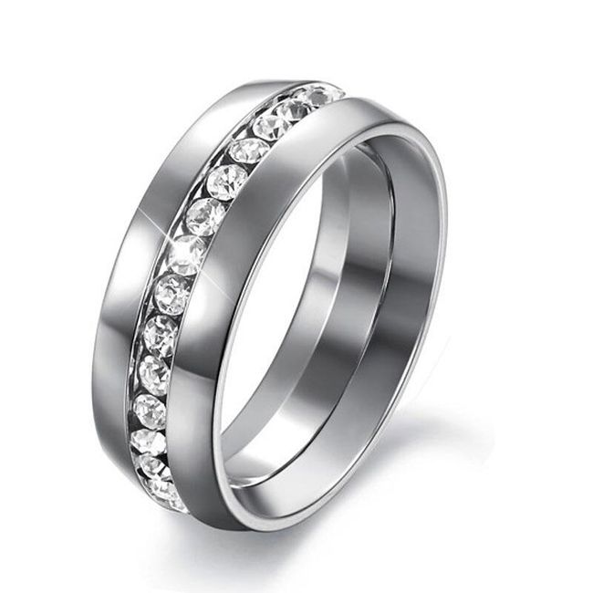 Dámský prsten s čirými kamínky 1