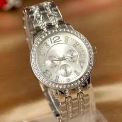 Luksusowy zegarek GENEVA z przezroczystymi kamyczkami