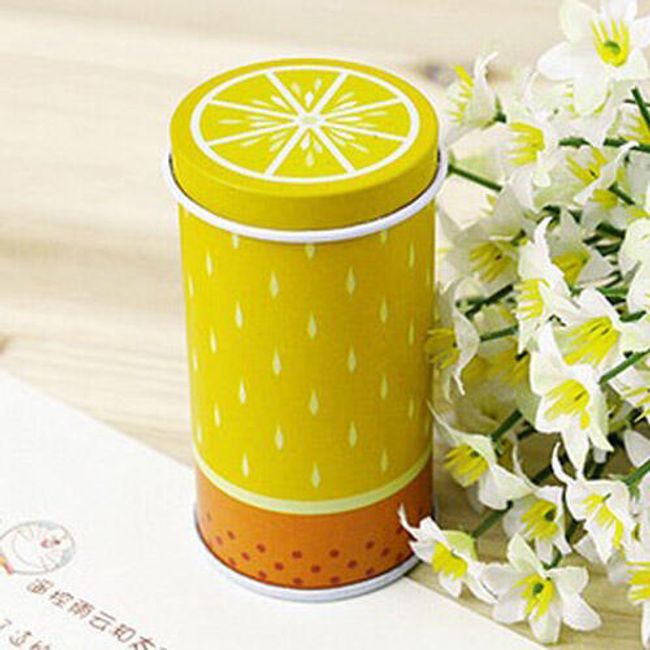 Plechový box na čaj s motivem ovoce - citrón 1