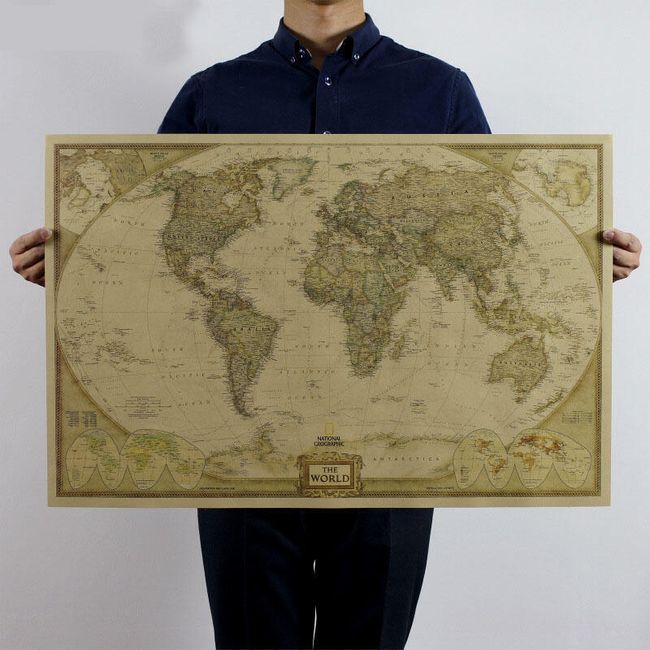 Plakat z zemljevidom sveta - 72,5 x 47,5 cm 1