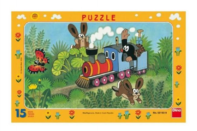 Puzzle doskové Krtko a lokomotíva 29,5x19cm 15 dielikov RM_21001039 1
