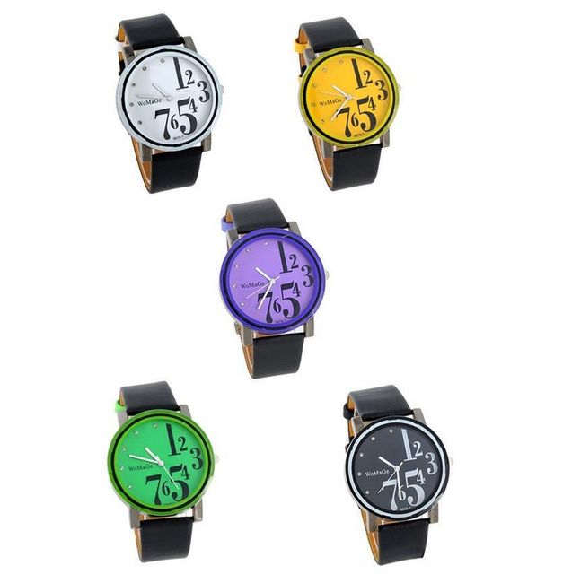 Dámské hodinky s ciferníkem v módním provedení - na výběr z 5 barev 1