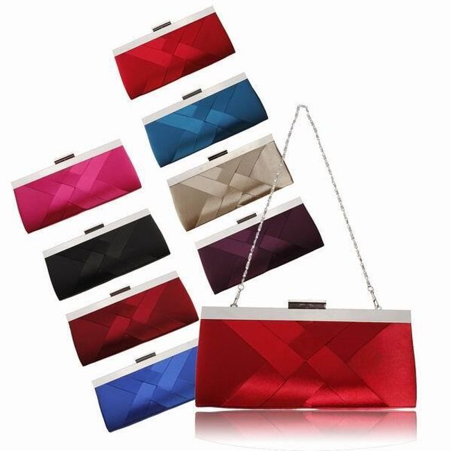 Elegantní saténová kabelka s kovovým zapínáním - v 6 barvách 1