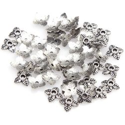 Koraliki metalowe kwiatki do wyrobu biżuterii 100 szt - więcej kolorów