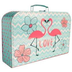 Bőrönd flamingók rózsaszín/kék 35 cm PD_1326795