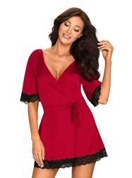 Елегантна рокля sensuelia пенюар червено PR_P46286