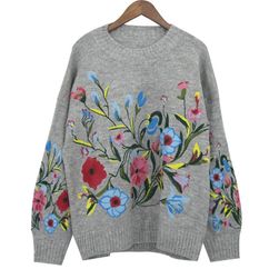 Sweter w kwiaty