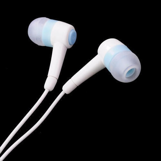 Stereo sluchátka 3,5mm - špunty, modrobílé 1