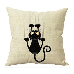 Poszewka na poduszkę - Czarny kotek