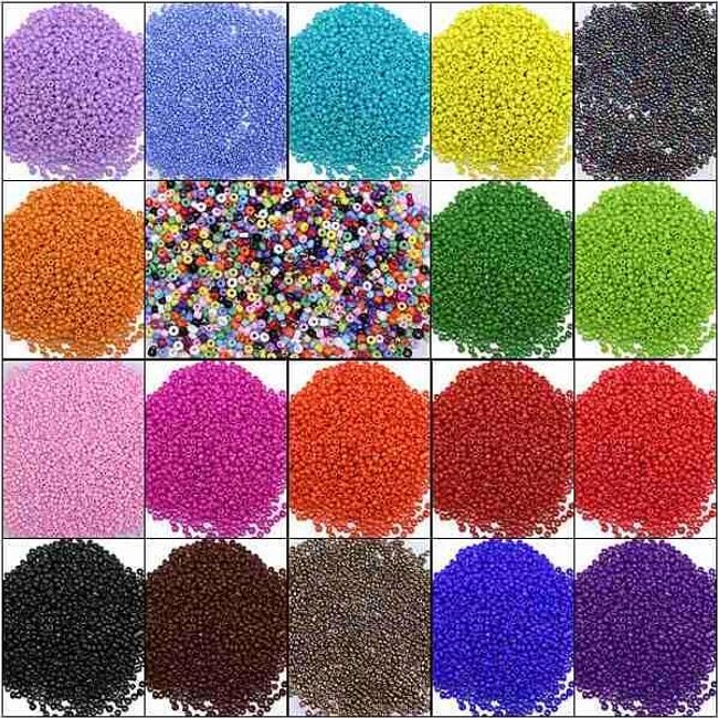 1200 korálků v mnoha barvách - různobarevné 1
