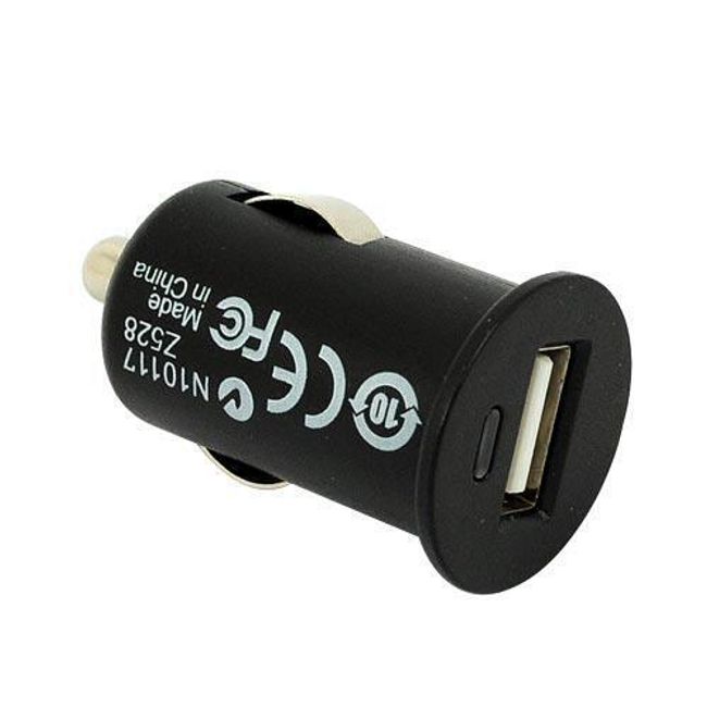 Miniaturní USB autonabíječka, 1000 mAh - černá 1