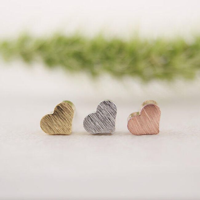 Delikatne kolczyki w kształcie serca - 3 kolory 1