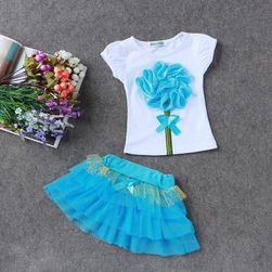 Letni zestaw dla dziewczynki - koszulka + spódniczka  - 4 warianty kolorystyczne