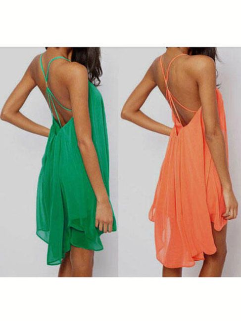 Volné šaty z lehkého materiálu - oranžová - velikost 4 1