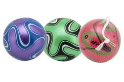 Kolorowa piłka dmuchana plastik 15 cm w 3 kolorach w siatce RM_00312570