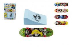 Skateboard prstový s rampou plast 10cm mix farieb na karte RM_00311283
