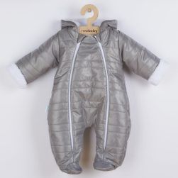 Zimní kojenecká kombinéza s kapucí a oušky Pumi grey RW_49863