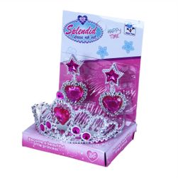 Корона с обеци за принцеса - розово RZ_208599