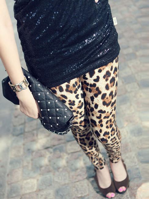 Dámské legíny s leopardím vzorem 1