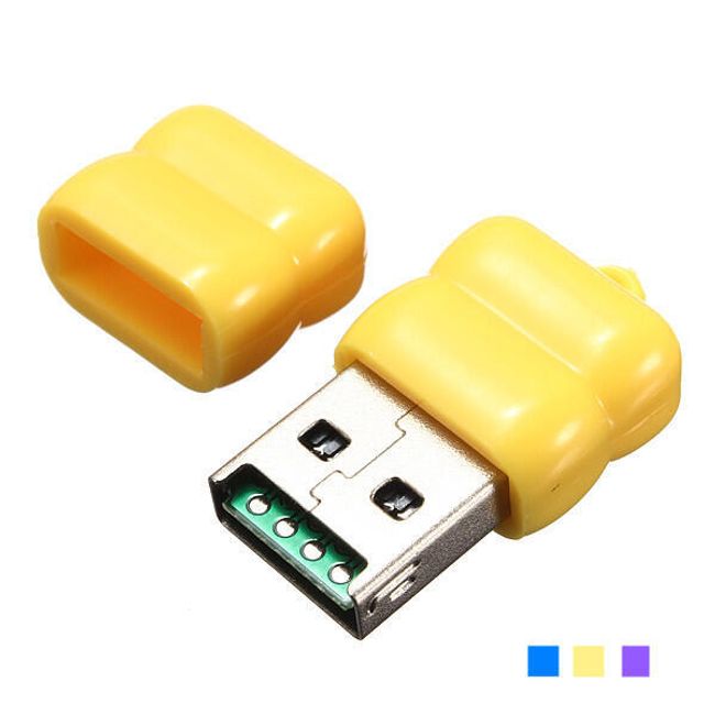 Bralnik pomnilniških kartic USB microSD - rumen 1