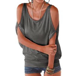 Ženska plus size majica s rupama za ramena - 11 boja