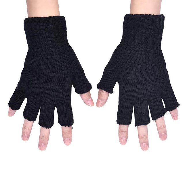 Bezprstové rukavice v černé barvě 1