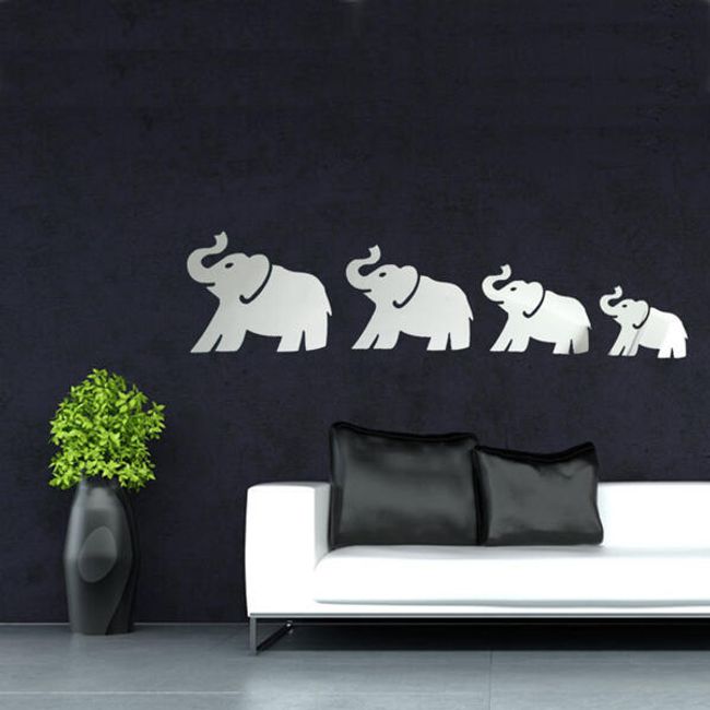 Lustrzana dekoracja w kształcie słoni 1