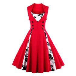 Sukienka retro z guzikami - 6 kolorów